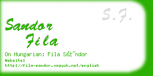 sandor fila business card